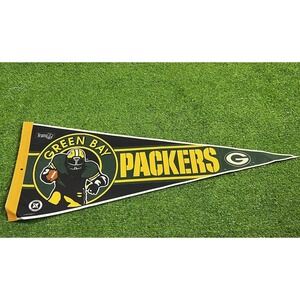 Vintage‎ Green Packers Pennant 90s Wincraft Full Size Felt Lambeau